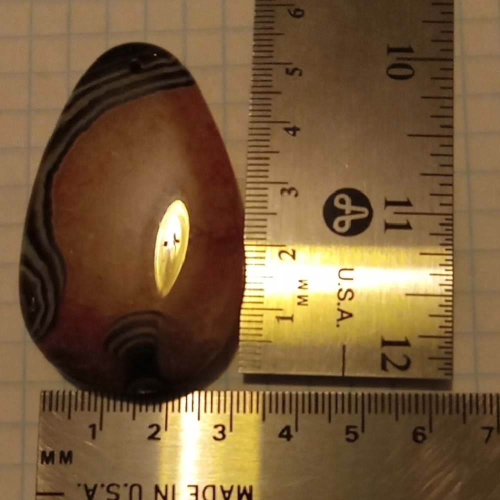 Brown and Black Teardrop Stone Pendant